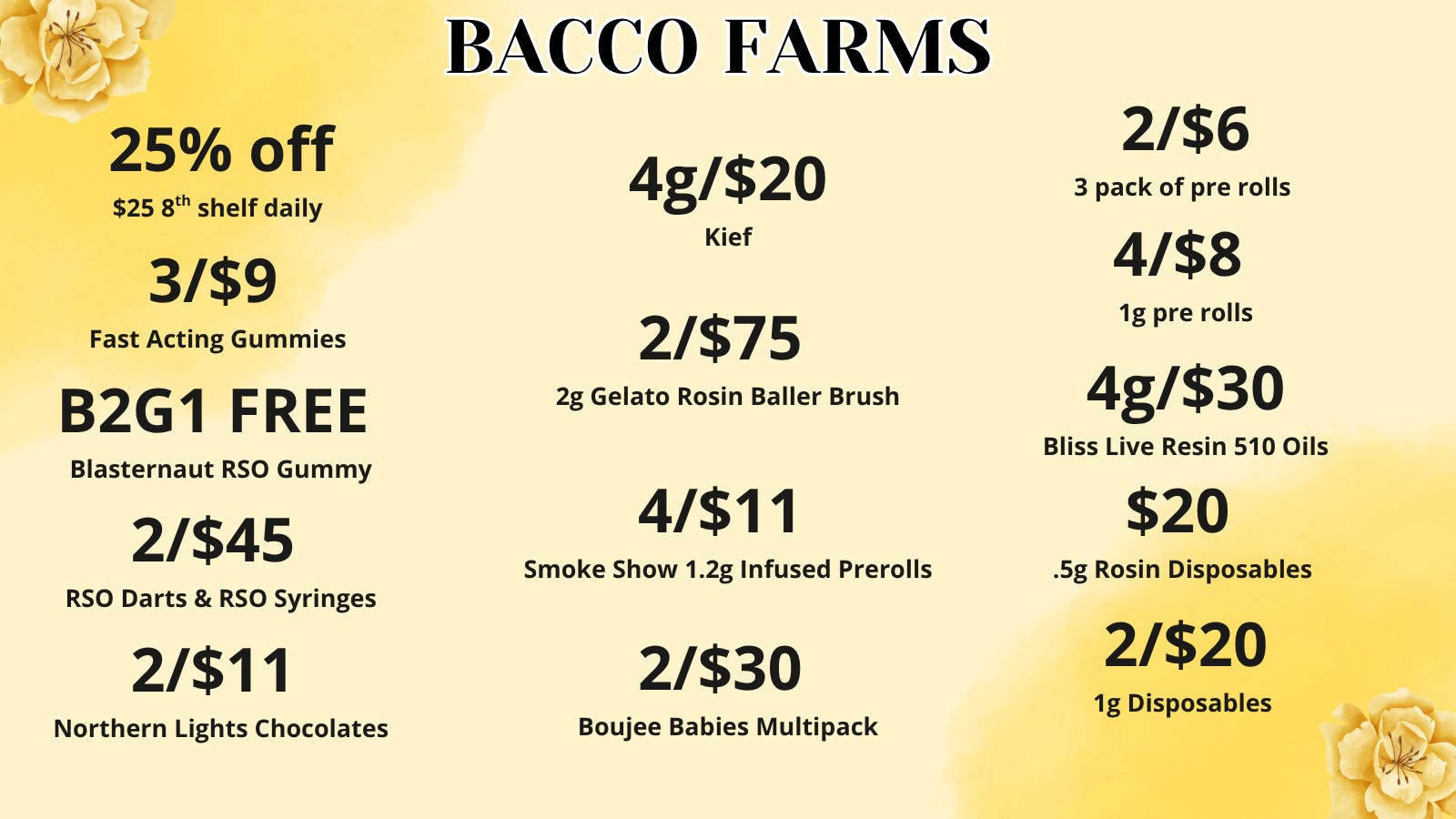 Bacco Farms Delivery Bacco Farms Deals