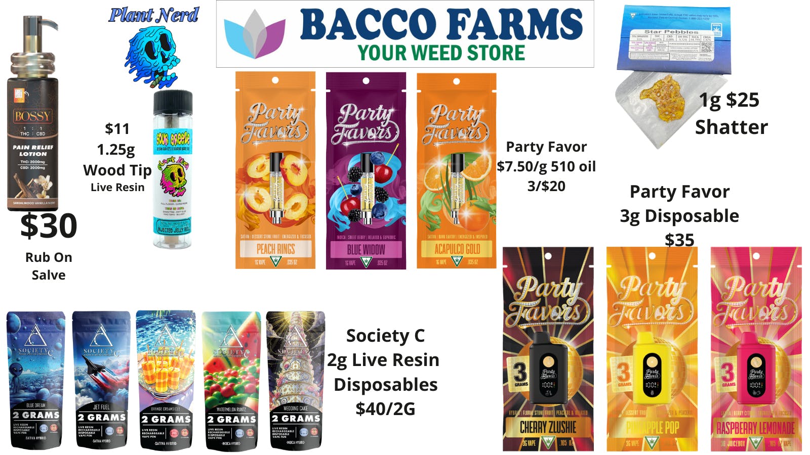 Bacco Farms Delivery Topicals, Oils, & More