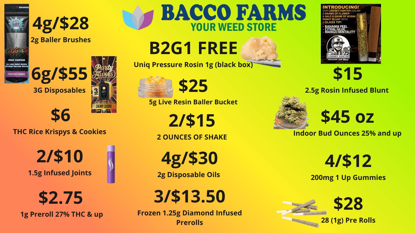 Bacco Farms Delivery Bacco Farms Deals 2nd Half Of June