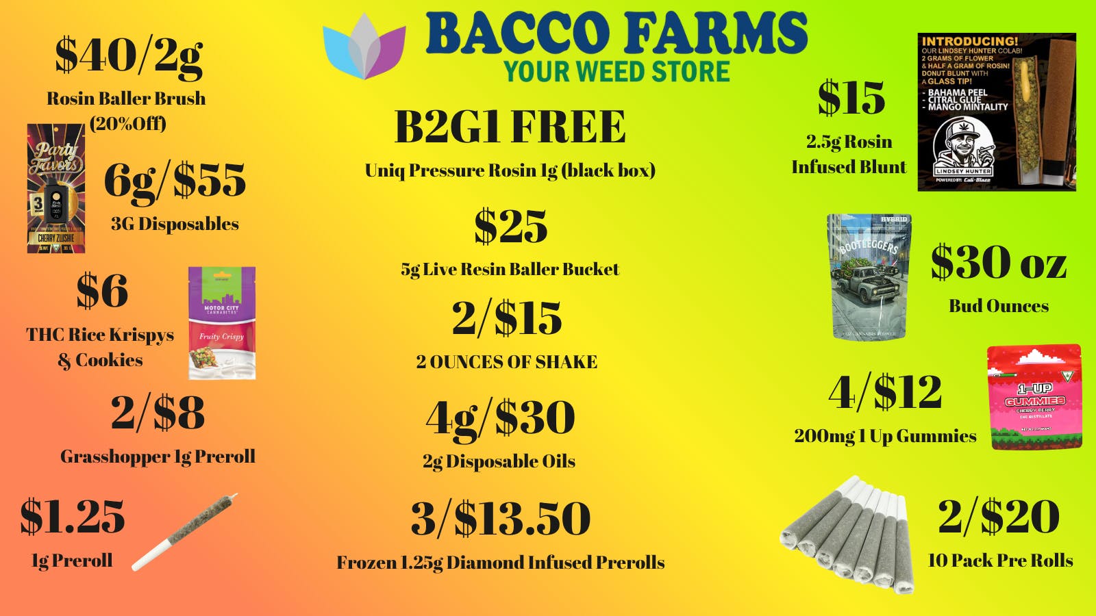 Bacco Farms Delivery Bacco Farms Deals In store & Delivery