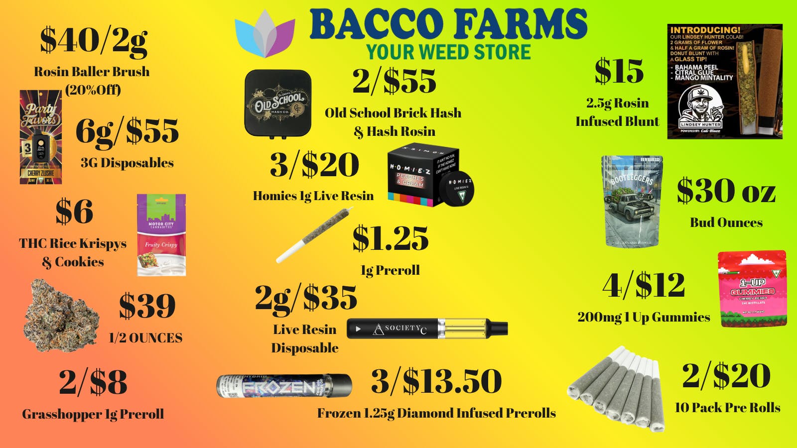 Bacco Farms Bacco Farms Deals In store & Delivery