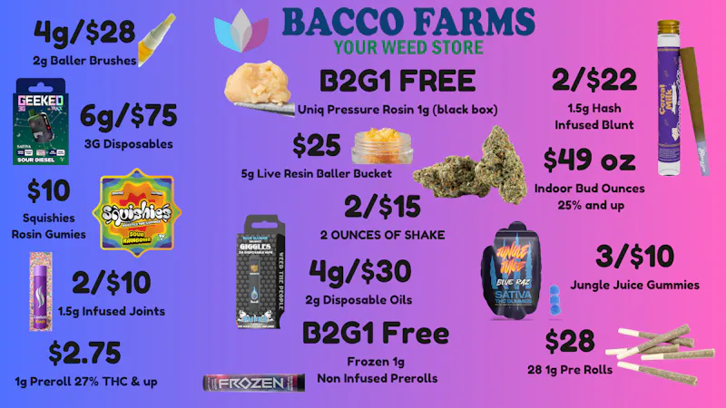 Bacco Farms Infused Bacco deals