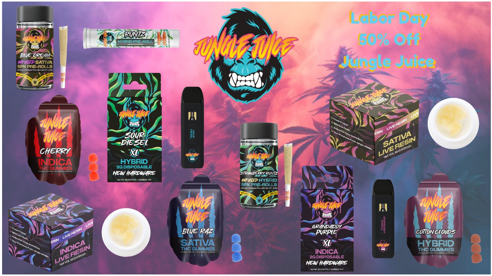Bacco Farms Delivery Labor Day 50% Off Jungle Juice