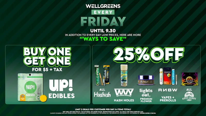 Wellgreens - Encinitas - Marijuana Weed Dispensary Every Friday until 09/30
