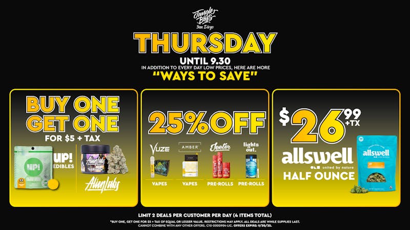 Jungle Boys San Diego Every Thursday until 09/30