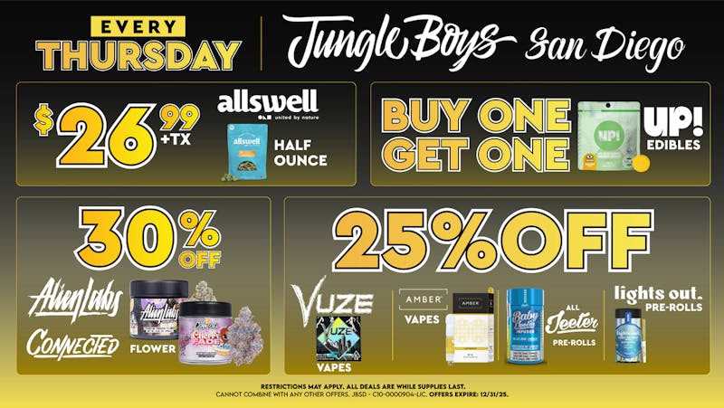 Jungle Boys San Diego Every Thursday until 12/31