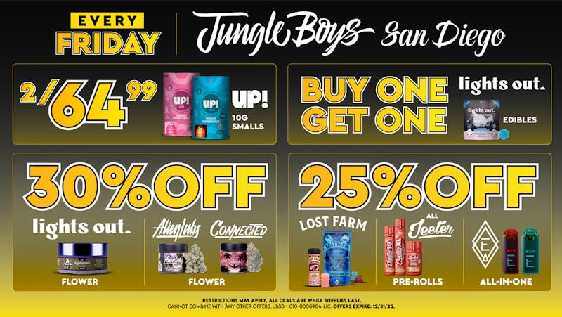 Jungle Boys San Diego Every Friday until 12/31