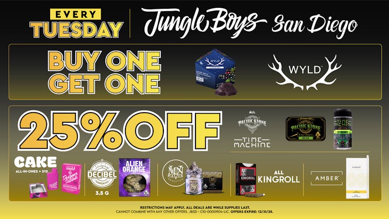Jungle Boys San Diego Every Tuesday until 12/31