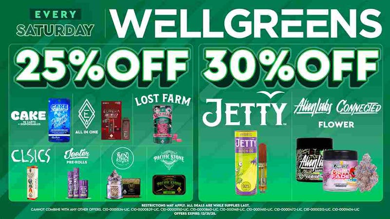 Wellgreens - Vista - Marijuana Weed Dispensary Every Saturday until 12/31