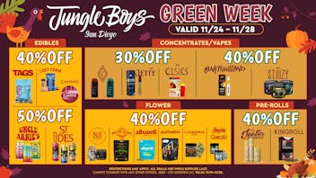 Jungle Boys San Diego Green Week Deals! Unbeatable Savings!
