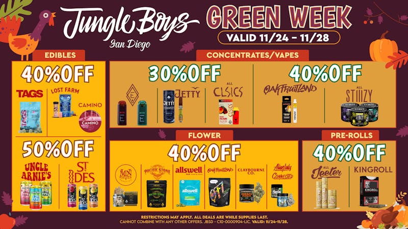 Jungle Boys San Diego Green Week Deals! Unbeatable Savings!