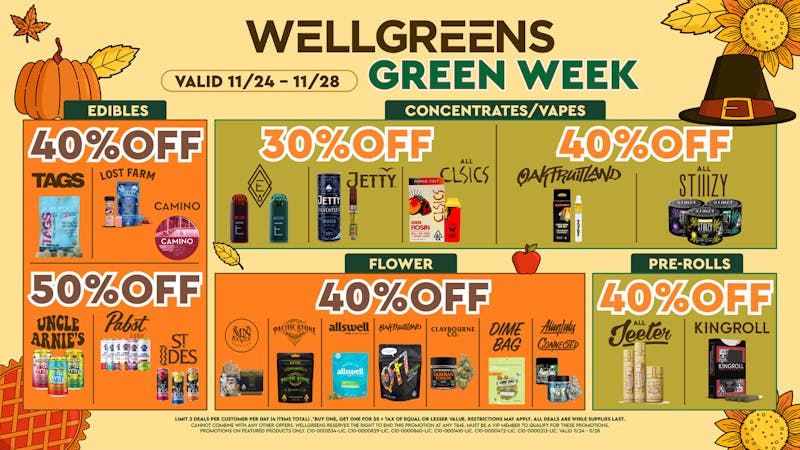 Wellgreens - La Mesa - Marijuana Weed Dispensary Green Week Deals! Unbeatable Savings!