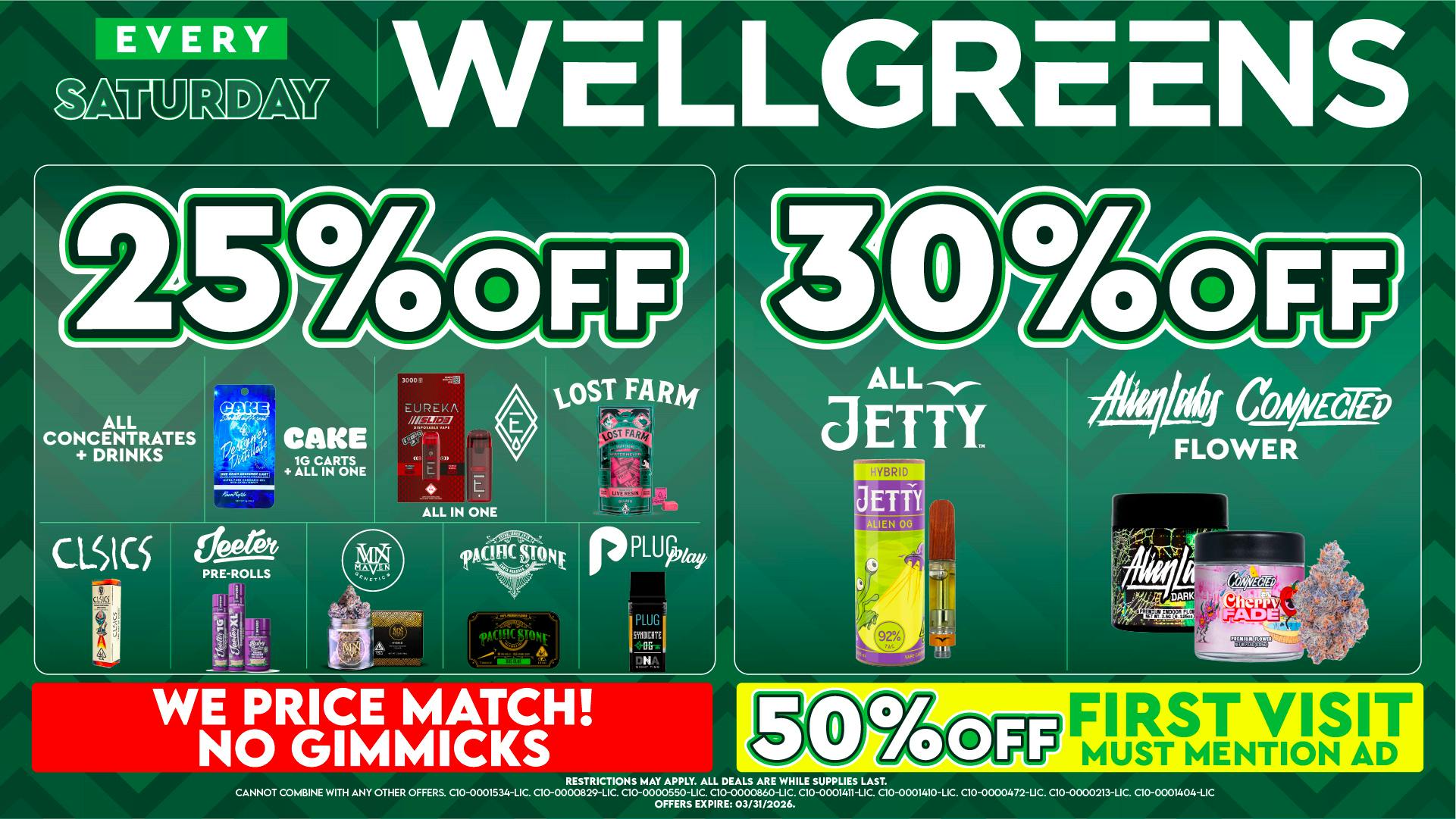 Wellgreens - La Mesa - Marijuana Weed Dispensary Every Saturday until 03/31
