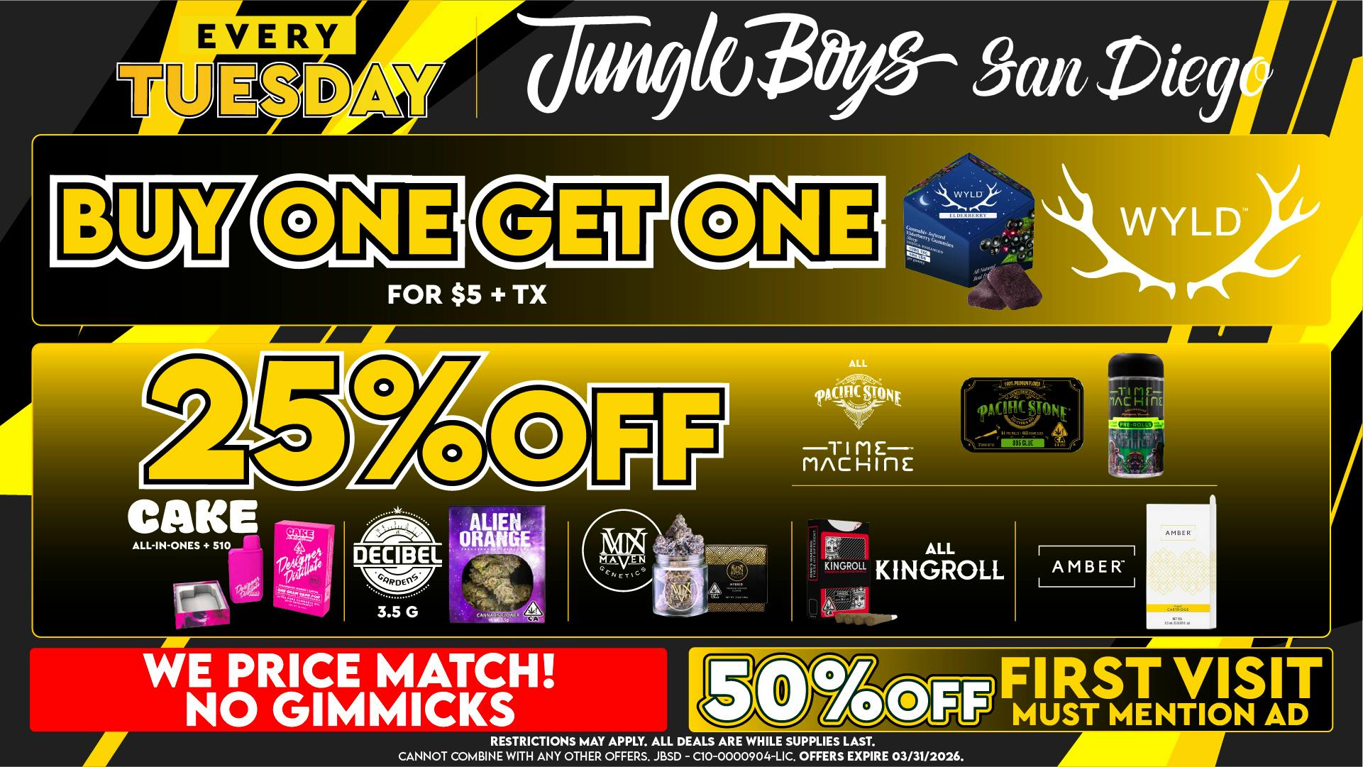 Jungle Boys San Diego Every Tuesday until 03/31