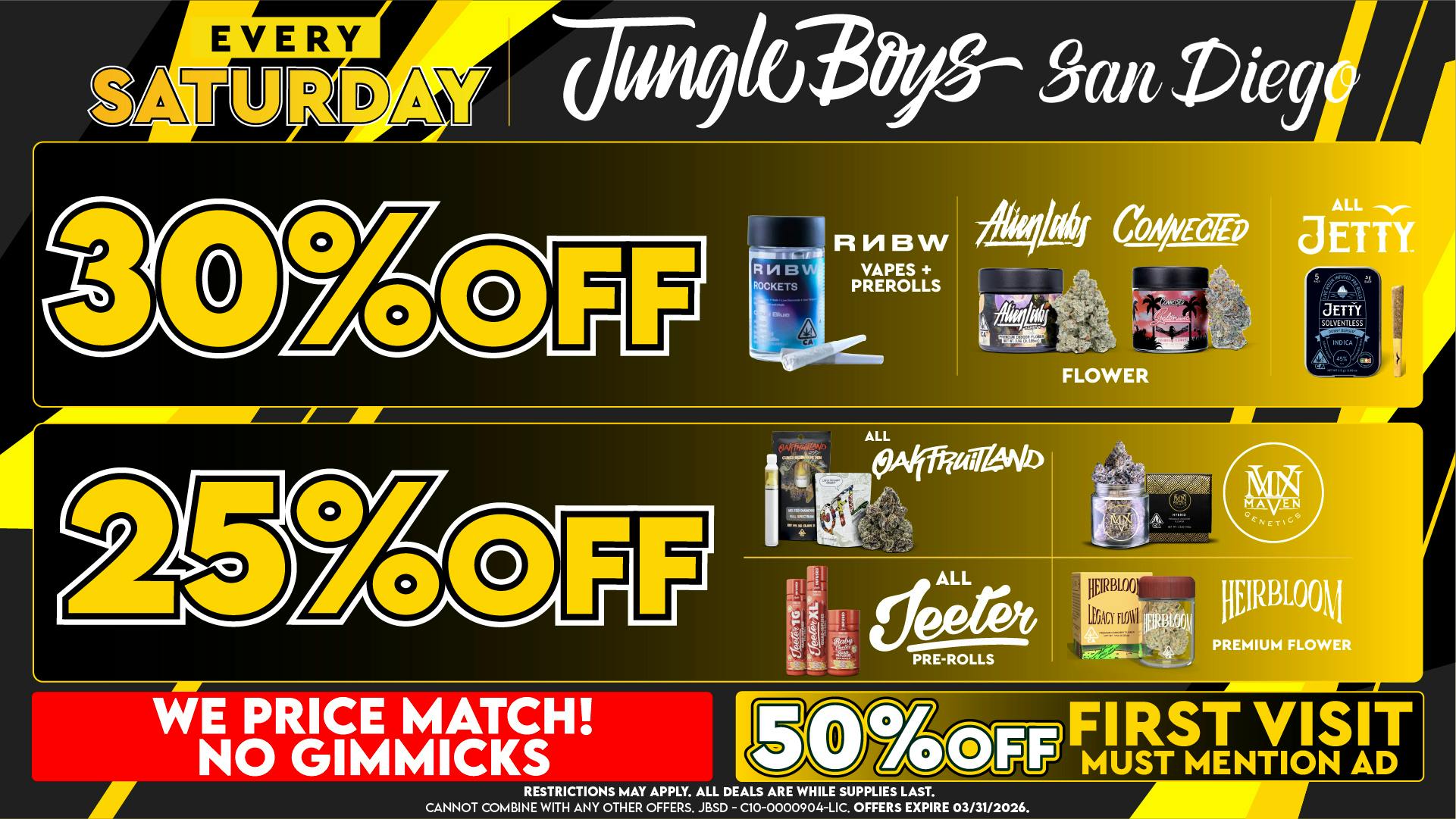 Jungle Boys San Diego Every Saturday until 03/31