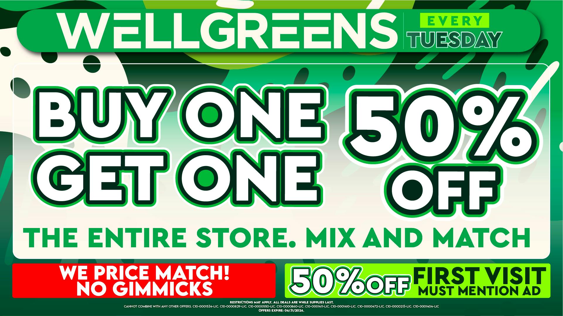Wellgreens - Vista - Marijuana Weed Dispensary Every Tuesday Until 6/30
