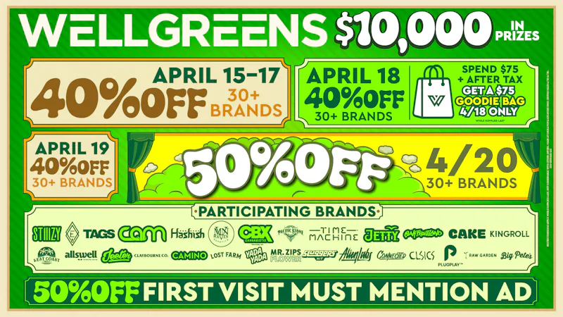 Wellgreens - Chula Vista - Marijuana Weed Dispensary Up to 50% Off Select Brands!