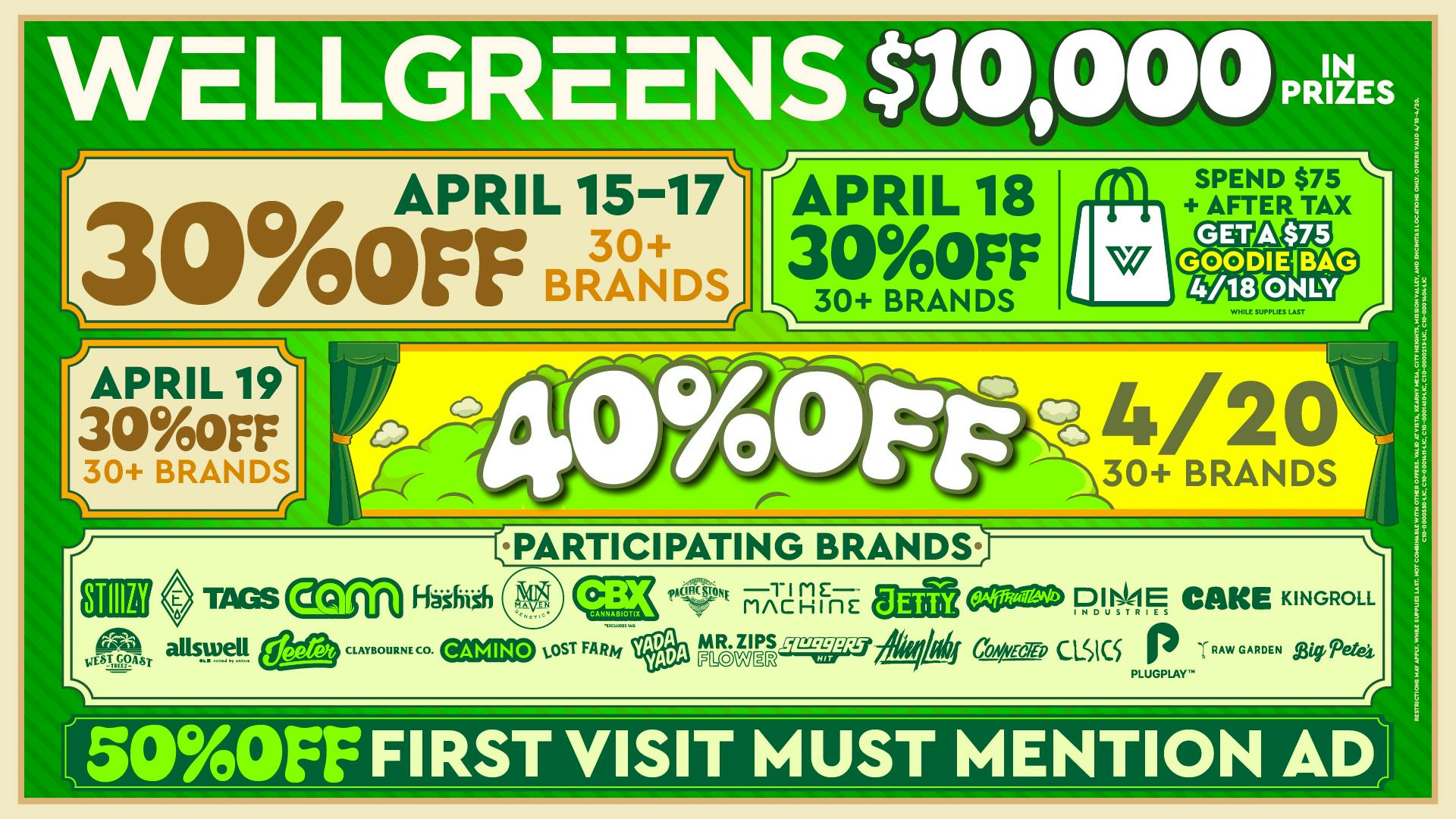 Wellgreens - Vista - Marijuana Weed Dispensary Up to 40% Off Select Brands!