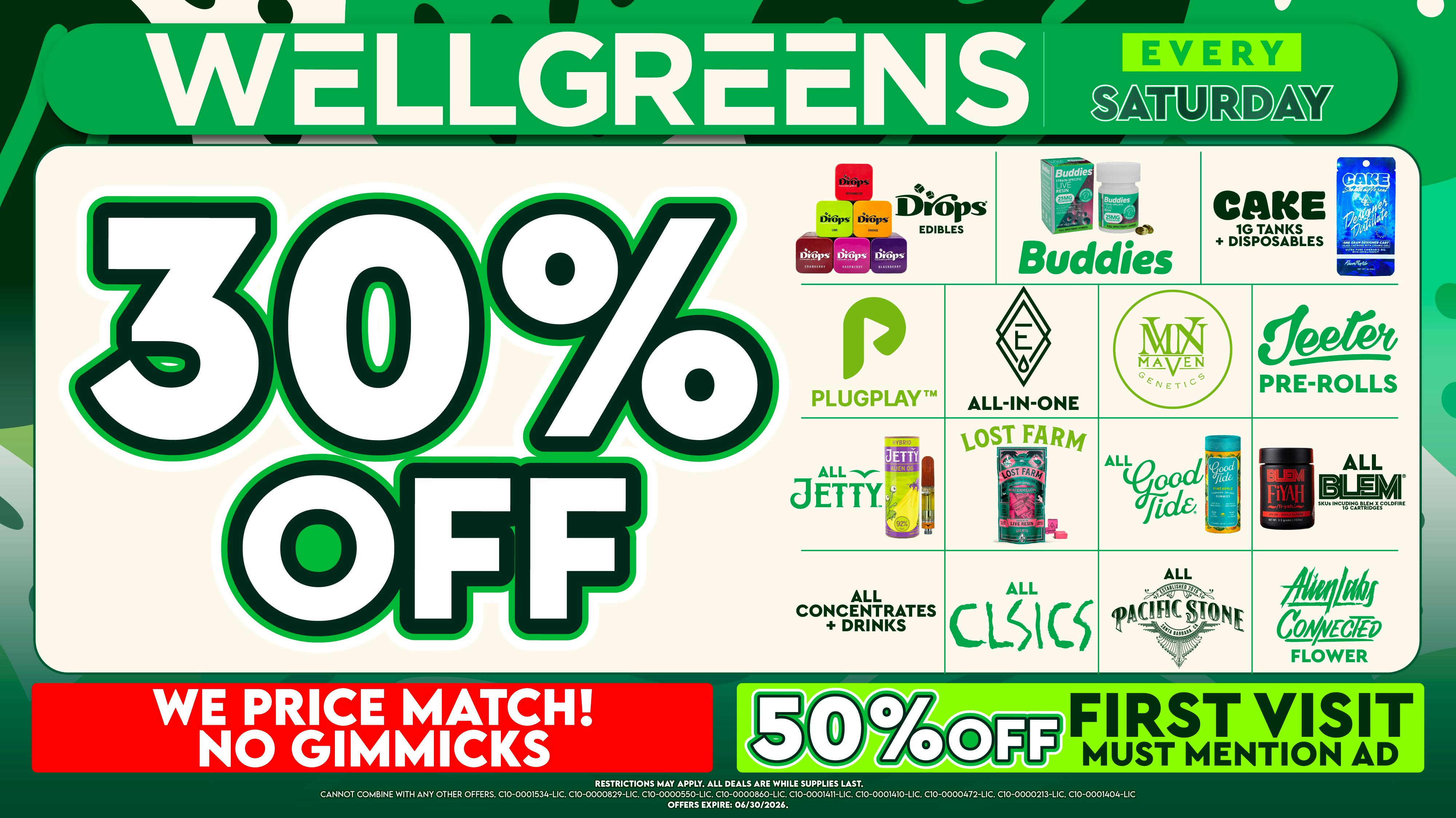 Wellgreens - Pacific Beach - Marijuana Weed Dispensary Every Saturday until 6/30