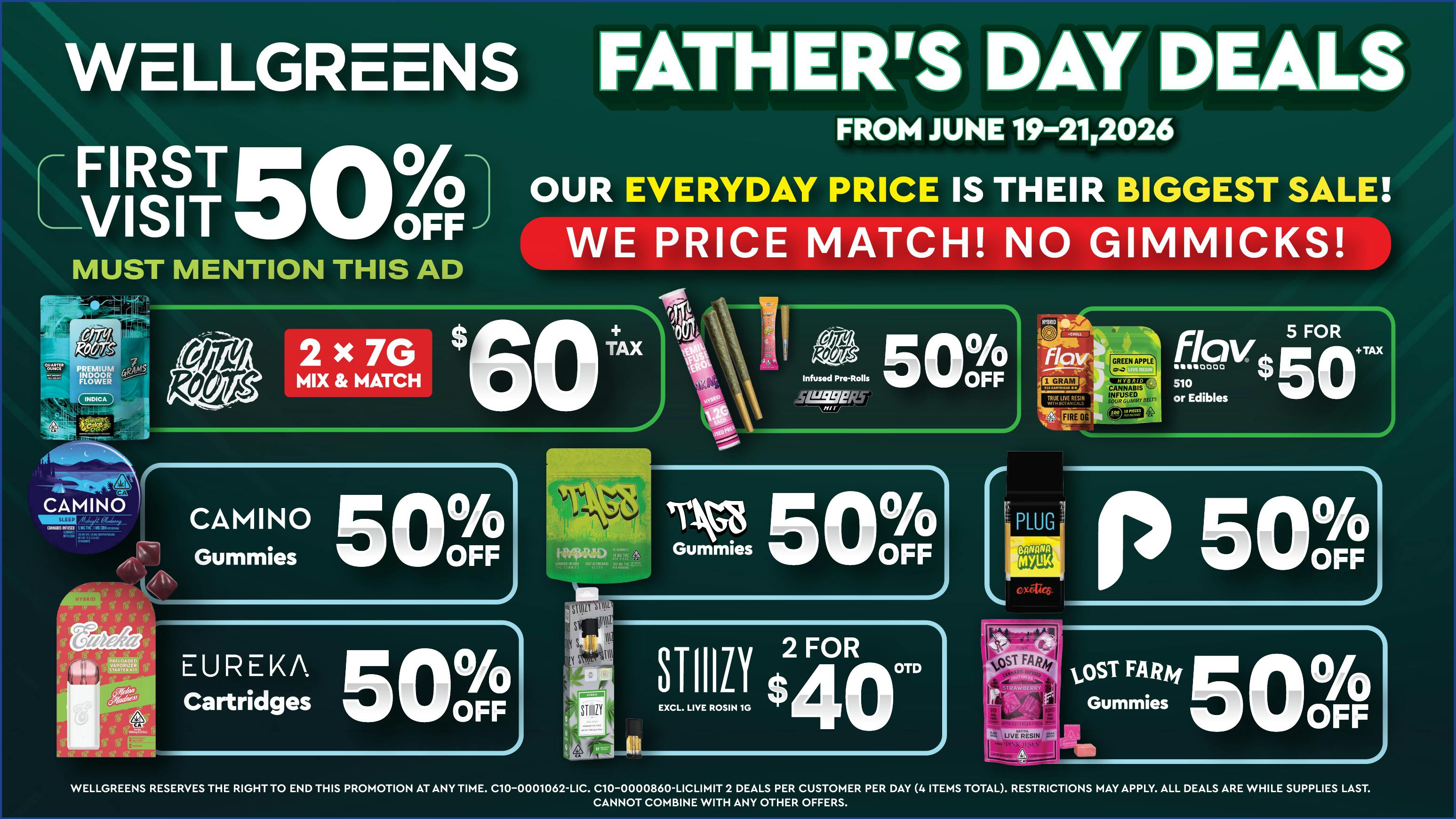 Wellgreens - Chula Vista - Marijuana Weed Dispensary Father's Day Deals! - 6/19-6/21