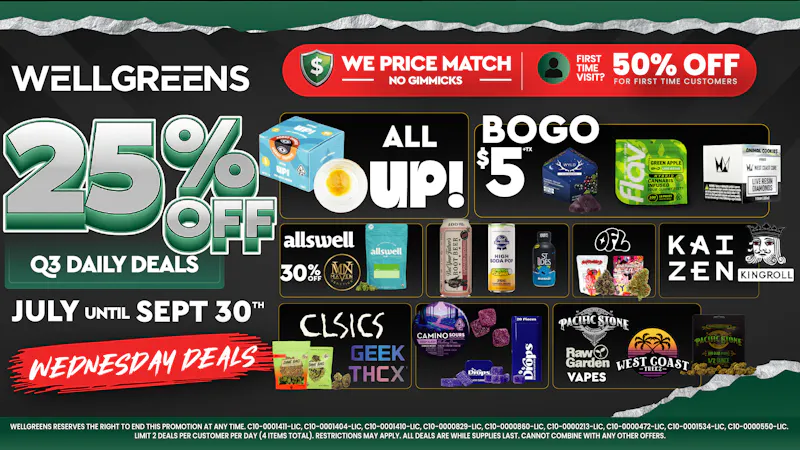 Wellgreens - La Mesa - Marijuana Weed Dispensary Every Wednesday Until 9/30