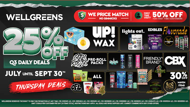 Wellgreens - Kearny Mesa - Marijuana Weed Dispensary Every Thursday Until 9/30
