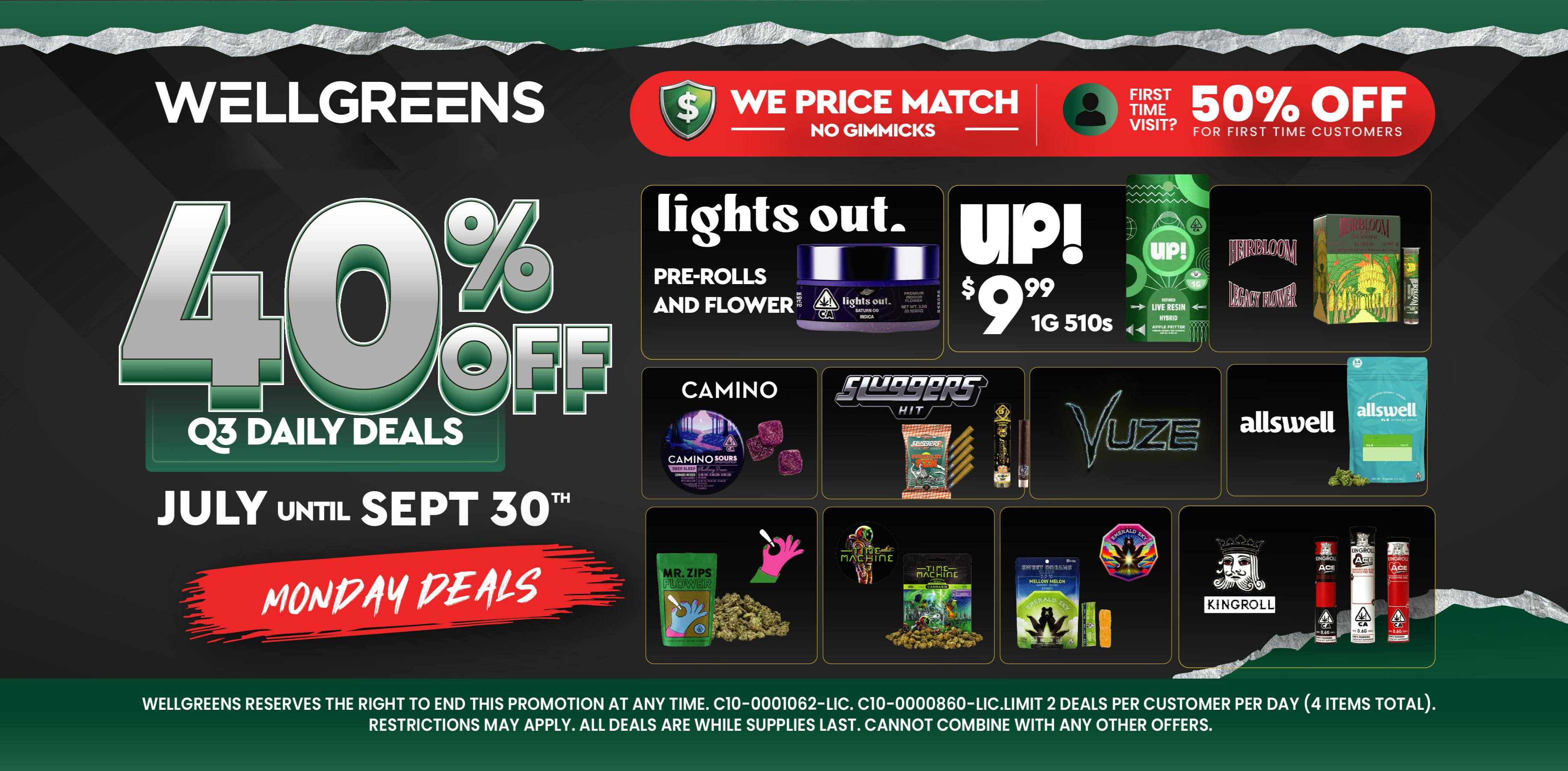 Wellgreens - Chula Vista - Marijuana Weed Dispensary Every Monday Until 9/30