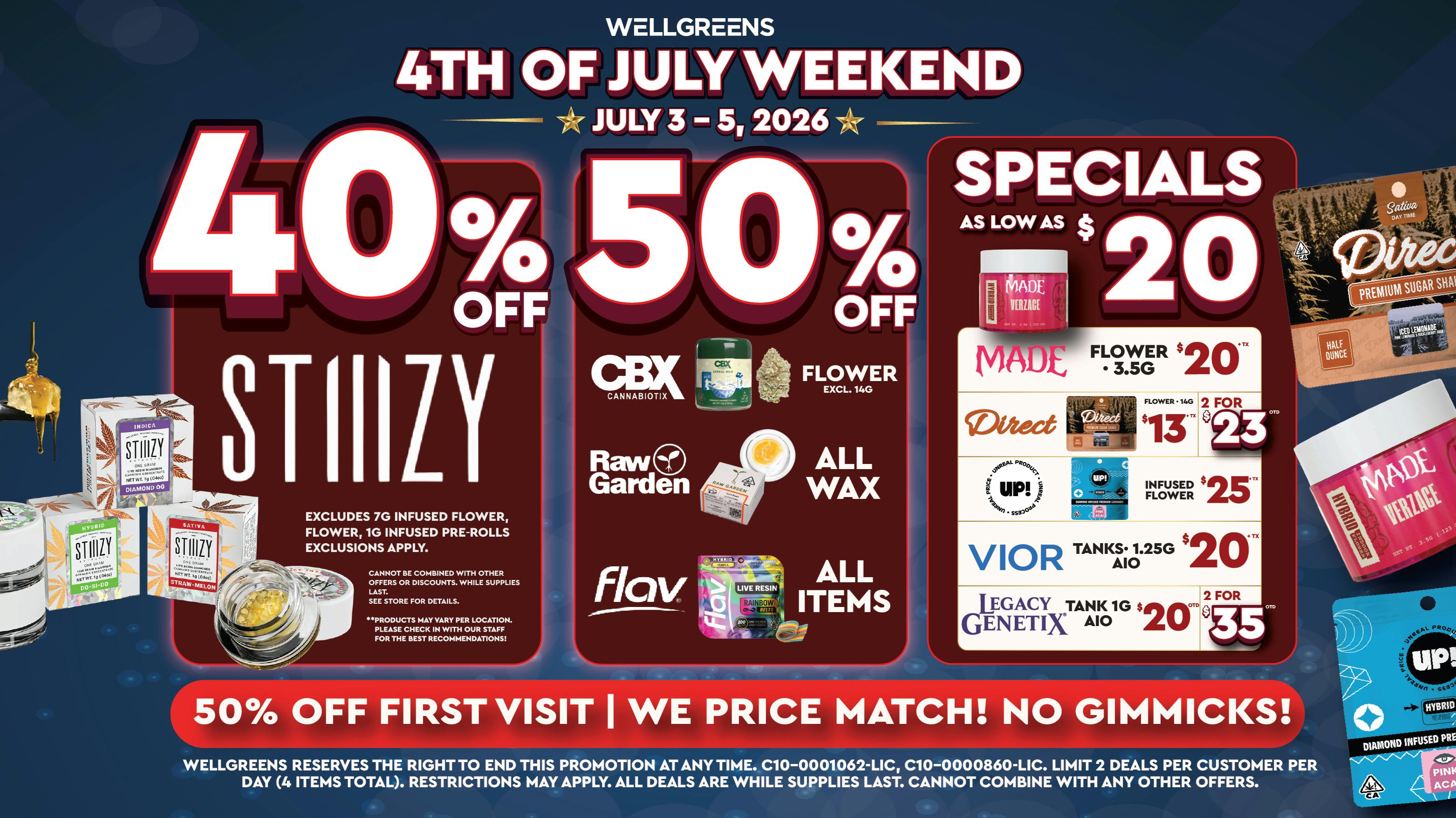 Wellgreens - Chula Vista - Marijuana Weed Dispensary 4th Of July Weekend Specials