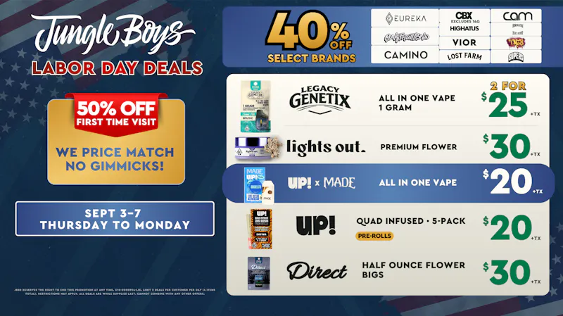 Jungle Boys San Diego Labor Day Deals! 9/3-9/7