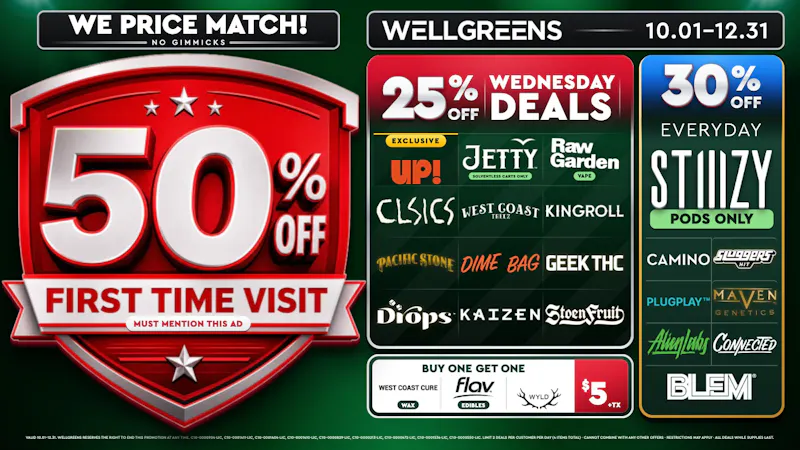 Wellgreens - City Heights / Normal Heights - Marijuana Weed Dispensary Every Wednesday Until 12/31
