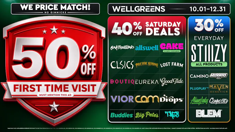 Wellgreens - Encinitas - Marijuana Weed Dispensary Every Saturday Until 12/31