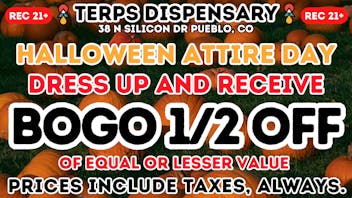 Terps Dispensary Pueblo Halloween attire day! Spirit week celebration!