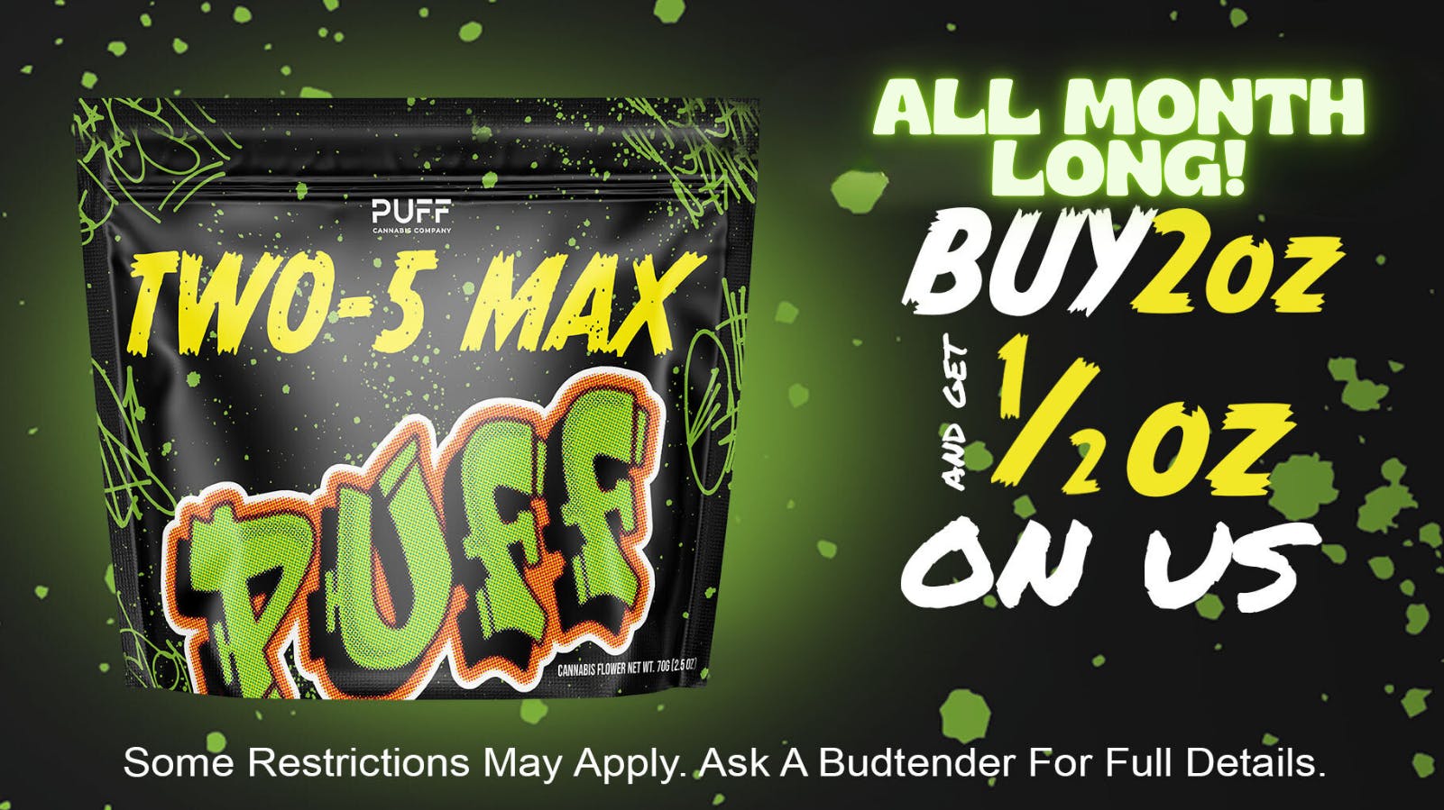 PUFF New Buffalo - RECREATION 21+ -NOW OPEN! BUY 2 OZ GET A HALF OZ ON US!!!💰