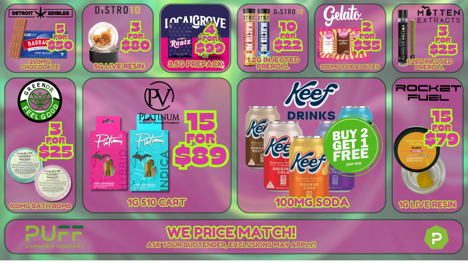 PUFF Monroe - RECREATIONAL 21+ NOW OPEN! 💰SALES ON ALL YOUR FAVORITES💰