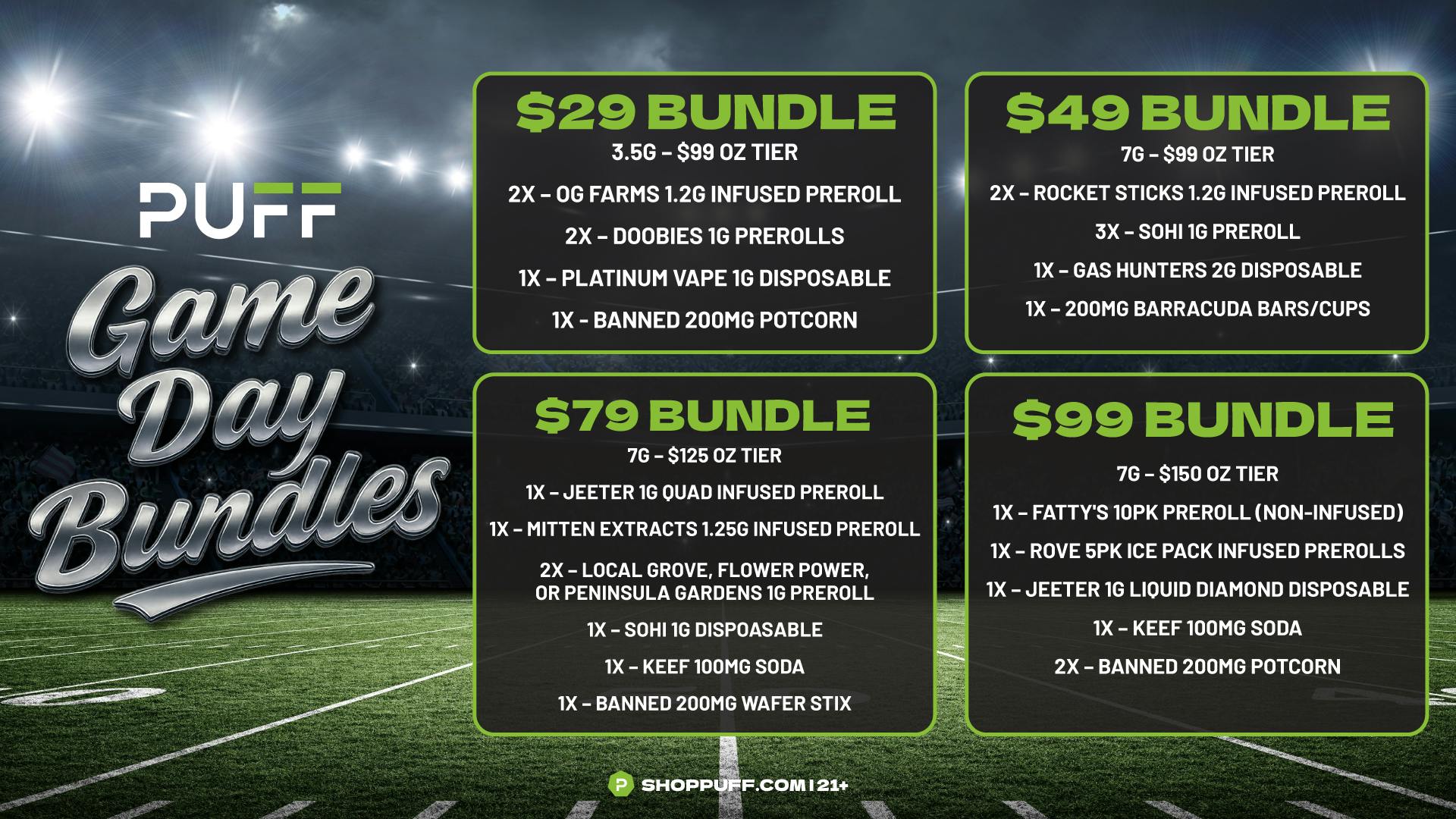 PUFF Bay City Delivery - Recreational 21+ 🏈🔥🚨PUFF GAME DAY BUNDLE🚨🔥🏈