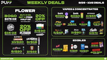 PUFF Sturgis - RECREATIONAL 21+ WEEKLY SPECIAL DEALS! 🔥🎆