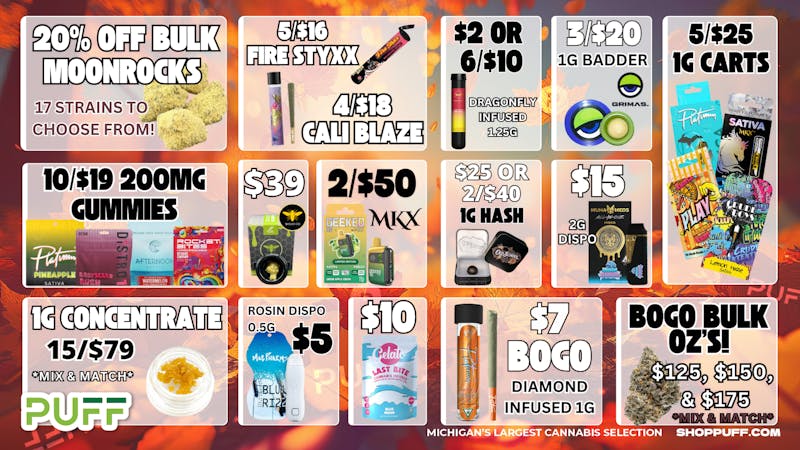PUFF Bay City - RECREATIONAL 21+ 🍂🔥FALL INTO SAVINGS AT PUFF🔥🍂
