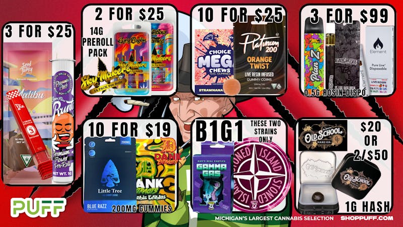 PUFF Madison Heights - Recreational 21+ 😊NEW DAY, NEW DEALS😊