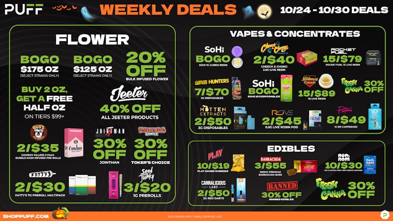 PUFF Traverse City - RECREATIONAL 21+ WEEKLY DEALS!!!