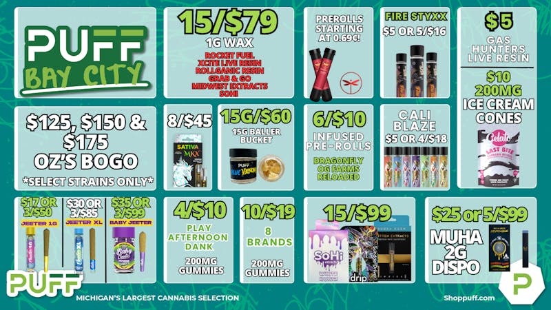 PUFF Bay City - RECREATIONAL 21+ 🎃👻 SPOOKY GOOD DEALS 👻🎃