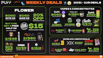 PUFF Oscoda - RECREATIONAL 21+ Oscoda Puff Weekly Deals