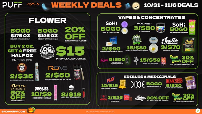 PUFF Kalamazoo - RECREATIONAL 21+ 🎃🦇🎃HALLOWEEN DEALS 10/31-11/6🎃🦇🎃