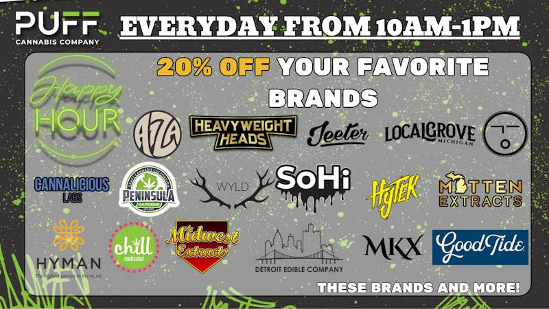 PUFF Madison Heights - Recreational 21+ 🤑🕒HAPPY HOUR🕒🤑