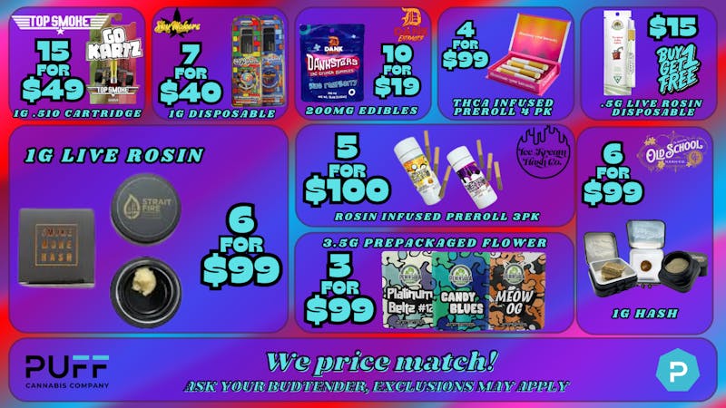 PUFF Monroe - RECREATIONAL 21+ NOW OPEN! 🔥 Pufftastic Deals 🔥