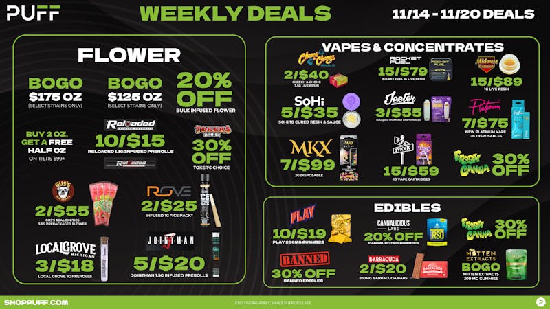 PUFF Kalamazoo - RECREATIONAL 21+ 😮‍💨😶‍🌫️Puff Kalamazoo 11/14-11/20😶‍🌫️😮‍💨