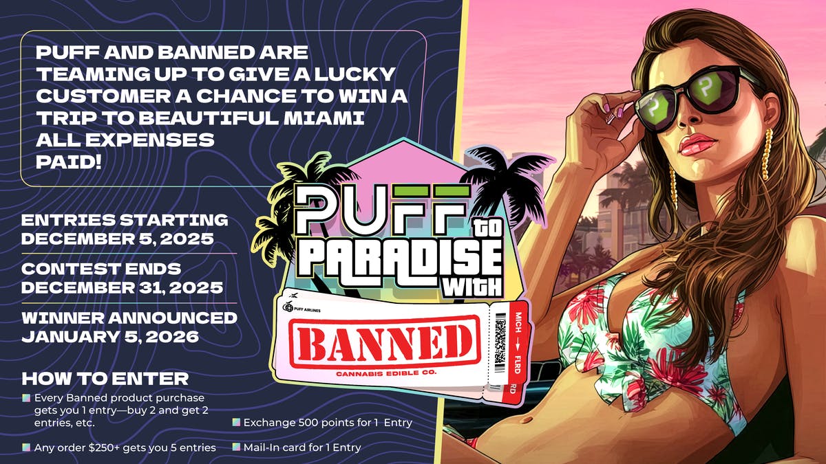 PUFF Traverse City - RECREATIONAL 21+ MIAMI SWEEPSTAKES!!!!