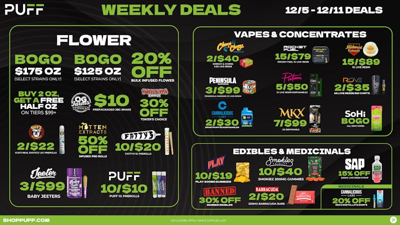 PUFF Kalamazoo - RECREATIONAL 21+ 🔥💨😶‍🌫️PUFF KALAMAZOO 12/5-12/11😶‍🌫️💨🔥