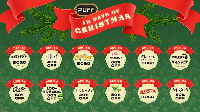 PUFF Sturgis - RECREATIONAL 21+ ❄️🎄PUFF 12 Days Of Christmas!🎄❄️