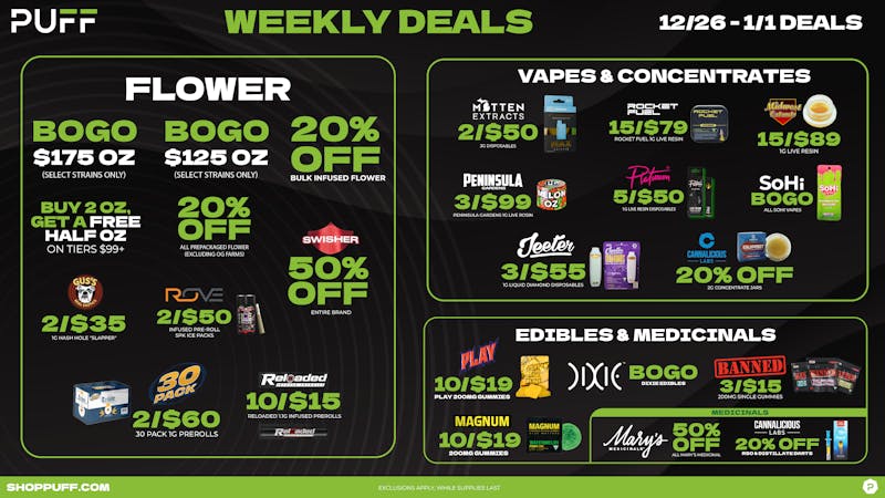 PUFF New Buffalo - RECREATION 21+ -NOW OPEN! 💥WEEKLY DEALS💥