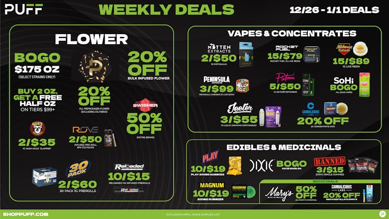 PUFF Center Line - OPEN NOW 🎉🥂🎊🎆Ring In The New Year With Savings🎆🎊🥂🎉